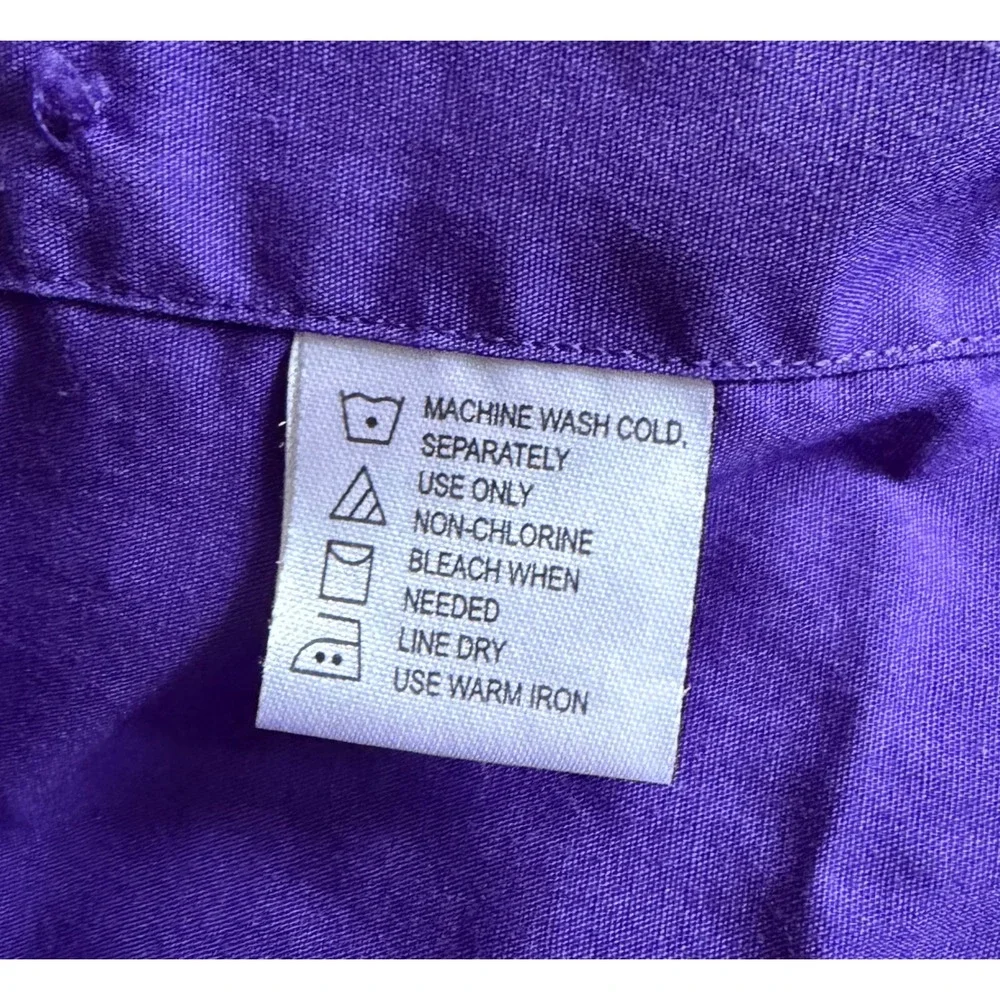 Marquis Mens Purple Long Sleeve Dress Shirt 16.5 36-37 Cotton Blend Button Down